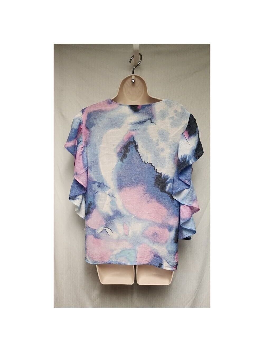 Zac & Rachel Tie Dye Round Neck Short Sleeve Blue/Pink Size Medium - Picture 4 of 6
